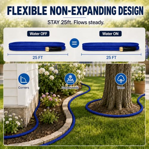 50FT Garden Hose, 5/8-Inch Flat Ultra Lightweight Flexible & Kink Free - color: Blue, size: 50FT