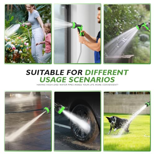 Stainless Steel Garden Hose 50ft, No-Kink Flexible Water Hose, Spray Nozzle - size: 50FT