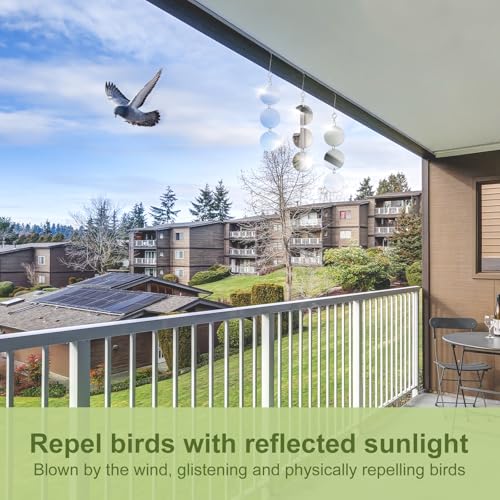 OFFO Reflective Bird Scare Discs Set, 18 PCS Double-Sided Reflective Devices for Outside, Bird Reflectors to Keep Pigeon and Woodpecker Away from Garden or Yard, Porch, Outdoor