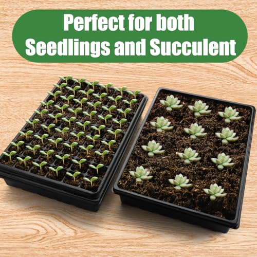 3-Pack Seed Starter Trays with 5" Tall Humidity Domes & 54-Cell Deep Trays - size: 3p Trays+Domes+54 Cells