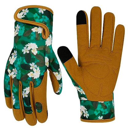 Leather Gardening Gloves for Women Garden Gloves Thorn Proof Heavy Duty Gloves Women Gardening Gift - color: Color a