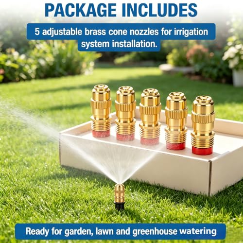 Adjustable Brass Misting Nozzles,1/2Inch High Pressure Spray Misting Nozzle