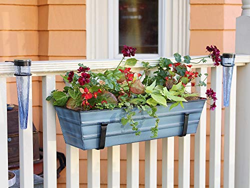 Achla Designs C-08NB-WM Small Blue Flower Wall Window Box and Brackets