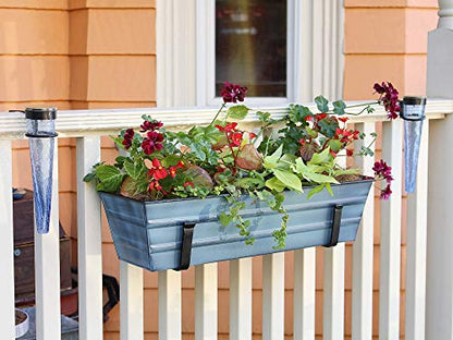 Achla Designs C-08NB-WM Small Blue Flower Wall Window Box and Brackets