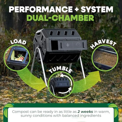 FCMP Outdoor Heavy Duty 37 Gallon 8 Sided Steel Composter, Black - size: 37 gallon