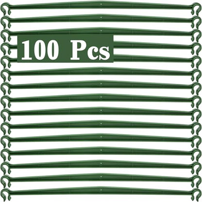 Coloch 100 Pcs Plant Stake Arms for Tomato Cage, 11.8” Expandable Plant Supports Trellis Connector with 2 Buckles for 11mm Diameter Plant Stake, for Climbing Plants, Tomato, Vegetable, Indoor&Outdoor