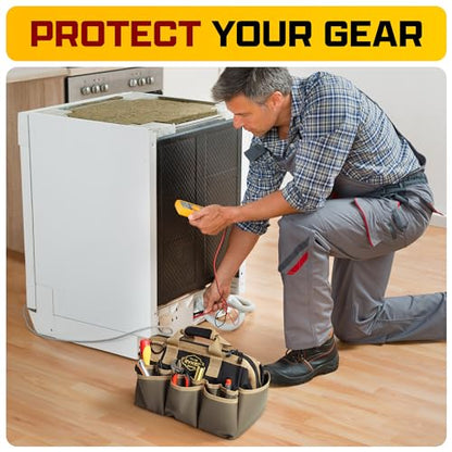 Ryker 14’’ Heavy Duty Tool Bag. Tool Box Organizer for Electricians & HVAC - color: Khaki