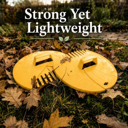 Gardenised Pair of Leaf Scoops Plastic Hand Rake for Yard Cleanup, Yellow - style: Yellow