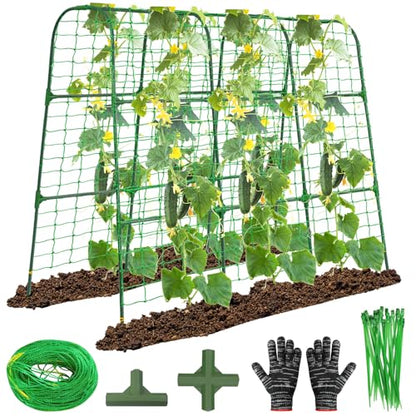 50"x48"Cucumber Trellis, Garden Arch Trellis for Climbing Plants Outdoor - color: Green