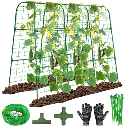 50"x48"Cucumber Trellis, Garden Arch Trellis for Climbing Plants Outdoor - color: Green