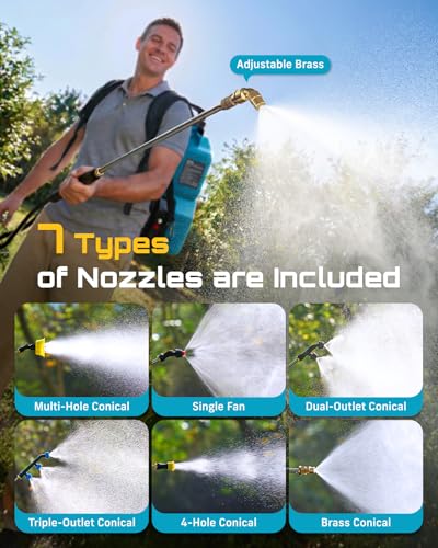SEESII 5 Gal Leak-Proof Backpack Sprayer Battery Powered with 2 Batteries