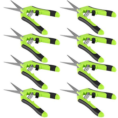 ZOENHOU 8 Pack 6.5 Inch Pruning Gardening Shears, Anti Slip Manual Trimming Pruning Scissors with Stainless Steel Straight Blades, Multifunctional Pruners for Garden Flower Herb