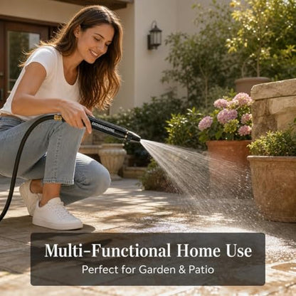 2026 High Pressure Car Wash Nozzle, Adjustable Jet Spray Nozzle for Garden Hose, Heavy Duty Metal Water Hose Nozzle with Quick Connector, Clamps for Car Washing, Patio Cleaning, Watering Plants