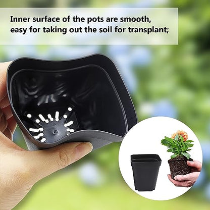 RooTrimmer Square Nursery Pots with Drainage Holes, 2.75 Inch, 120 Pack - color: Black, size: 2.7 Inch - 120pk