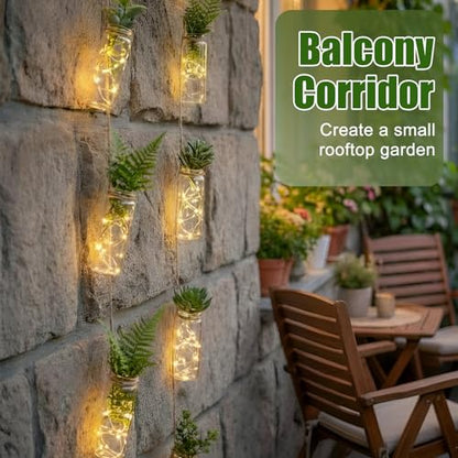 40 Pcs Hanging Plant Propagation Jars Mini Glass Hanging Planters Glass Hydroponic Plant Cutting Bottles with Rope Window Wall Planter for Indoor Plants Home Decor