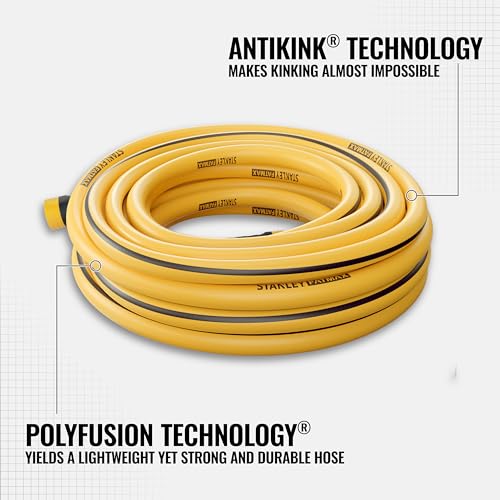 Stanley FATMAX Professional Grade Garden Hose, 50 Feet x 5/8 Inch, Yellow, 500 PSI - size: 50 Ft