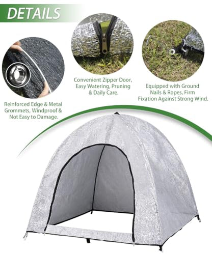 2-Pack Silver Aluminum Pop Up Plant Shade Tent, 36x36x39 Inch 80% Shading - color: Silver, size: 36 x 36 x 39 Inch