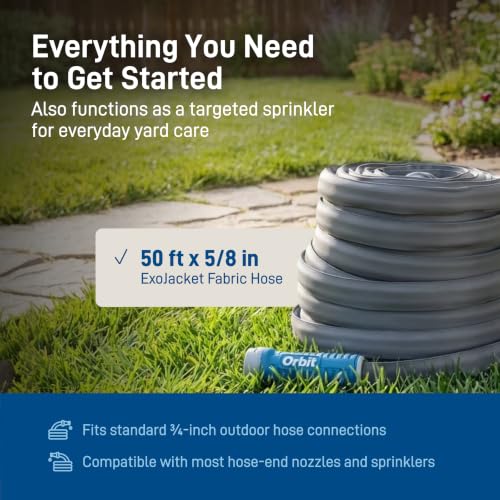 Orbit ExoJacket Heavy Duty Fabric Garden Hose, 50 ft x 5/8 in - 33185 - size: 50 Ft, style: ExoJacket