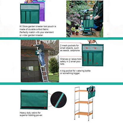 Gonetre Garden Tool Bag for Garden Kneeler, 600D Oxford Fabric Large Capacity Pouch Bag Multiple Storage Pockets Organizer for Outdoor Gardening Kneeling Stool 11.8"x7.5"