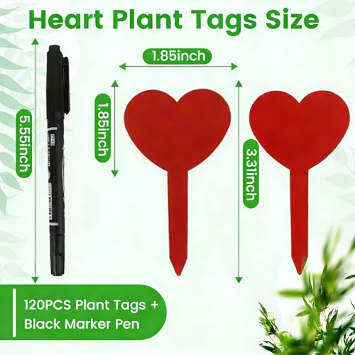 Red Platic Plant Markers Plant Tags with Black Pen - color: Red