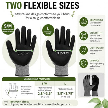 8 Pairs gloves for men gardening gloves,garden gloves for women,Breathable latex dipped gloves,Suitable for weeding and warehouse handling - size: Large
