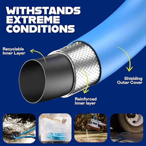 INVICTUS 75 Ft Garden Hose with Sprayer Nozzle, 2-Layer Heavy Duty Drinking RV Water Hose 75Ft x 5/8 in. Flexible, Lightweight, NON Expandable, Kink Resistant, Easy Connect Fittings, 400 PSI