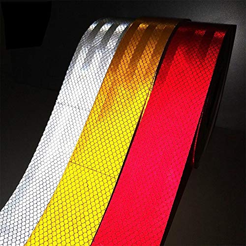 AISEY 2" X 30ft Reflective Tape White Outdoor High Vis Conspicuity Safety Tape, Reflector Tape Trailer Waterproof - size: 2" x 30 Feet