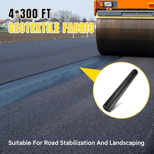 4ft x 300ft Weed Barrier Landscape Fabric Heavy Duty Premium Weed Control Fabric Durable & Eco-Friendly Weed Block Gardening Mat Landscaping Fabric - size: 4ft x 300ft