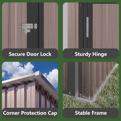 Aoxun 3'x2.9' Metal Storage Shed,Outdoor Cabinet Sheds with Lockable Doors - size: 3x2.9 FT
