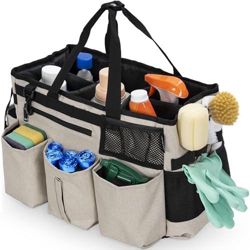 IBVIVIC Wearable Cleaning Caddy Bag for Cleaning Supplies, White - color: White