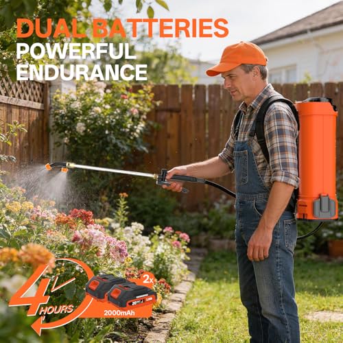 Maxlander 4.2 Gal Battery Powered Backpack Sprayer with 2 x 2.0Ah Battery