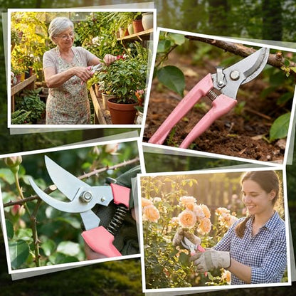 Chumia 30 Pack Garden Shears Flower Clippers for Plant Cutting, Pink - color: Pink