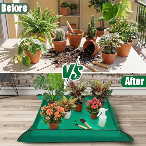 2 Pack Green Repotting Mat for Indoor, Potting Mat Plants Transplanting