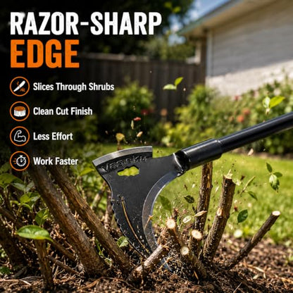 2-in-1 Heavy-Duty Gardening Sickle - color: Matte Black