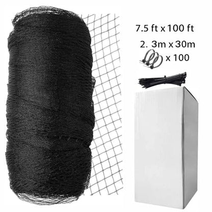 Garden Netting, 7.5ft x 100ft Black Bird Netting Heavy Duty,Rabbit,Squirrels,Anti Birds,Larger Bees,Deer,Chicken,Cardinals，Animal Fencing for Fruit Tree & Vegetable Garden - size: 7.5ft x 100ft