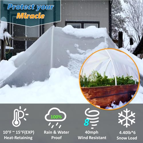 Garden Freeze Protection Kit, One Piece Design Fiberglass Greenhouse Hoops with Anti- Aging Clear PE Film for 2-4ft Wide Raised Beds, Weather Resistant Grow Tunnel for Planting Rows Protection - style: iTunnel - Clear Plastic Film