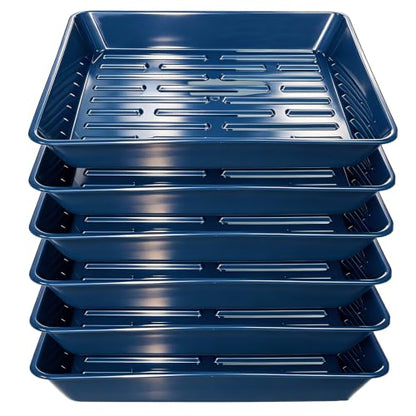 6 Packs Square Plant Saucer Pot Tray, 6 inch Blue Flower Planter Saucers and Drip Trays - color: Blue, size: 6" - 6 Pack