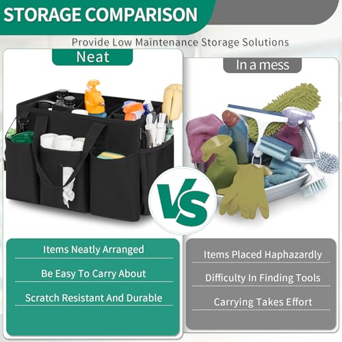 IBVIVIC Wearable Cleaning Caddy Bag, Cleaning Supplies Organizer, Black - color: Black