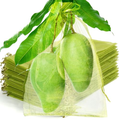 50 Pcs Fruit Protection Bags, 10×14 in Mesh Cover Nets for Tree, Green - color: Green, size: 10×14 in