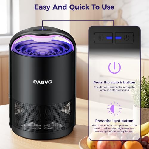 Fly Trap Indoor, Fruit Fly Traps for Indoors Suction &Adjust Light, Black - color: Black