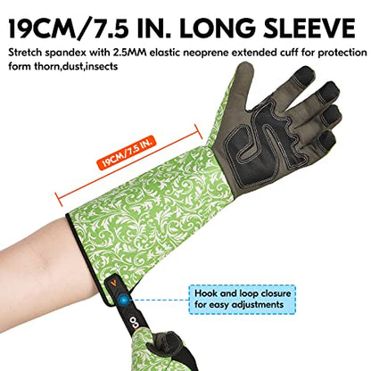 Vgo... 1 Pair Gardening Gloves Ladies,Safety Work Gloves,Long Sleeves Gauntlet,Puncture Proof,Touchscreen(Size S,Green,AL6608-FM) - color: 1 Pair - Green, size: Women's Small