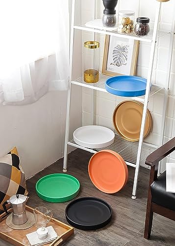 15 Inch Large Ceramic Saucer - Drainage Tray for Plant Pot (Matte Black) - color: Black, size: 15"