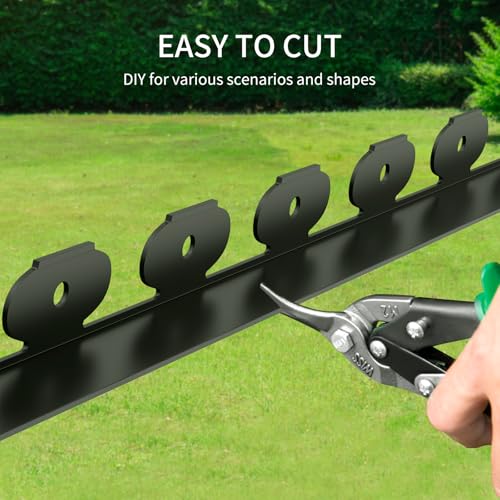 33FT Landscape Edging 4 in Tall with 45 Spikes, Garden Edging Border and 1 Hammer, Plastic Landscape Edging Border Lawn Edging for Landscaping, Flower Beds, Yard - size: 4 In x 33 FT