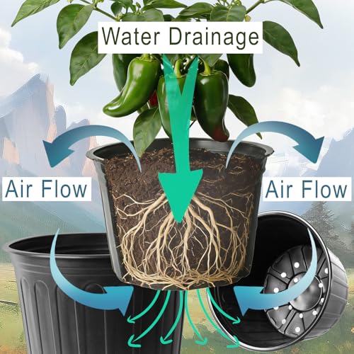 60-Packs 1 Gallon-S Flexible Plastic Plant Nursery Pots with 10 Pcs Plant Labels, Thickened Soft Seed Starting Container for Seedlings, Vegetables, Succulents and Cuttings - size: 1 Gallon
