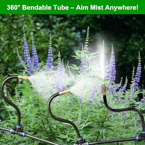 Brass Misting Nozzles for 5/16 Inch Drip Irrigation Tubing, 360° Adjustable Rotating Sprayers for Garden, Greenhouse & Outdoor Cooling, 15 Pack - style: 5/16 Brass Misting Nozzles