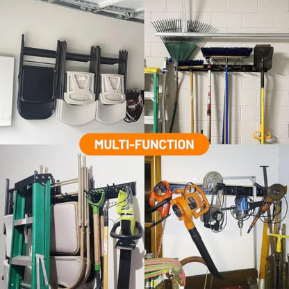 Wallmaster Garage Storage Organization Wall Mount Folding Chair Hangers - size: 6Hooks+3Panels