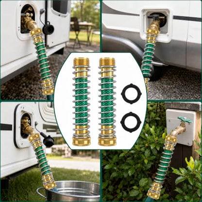 Hourleey Garden Hose Protector, Hose Extension Adapter with Coil Spring, 2 Pack - size: 2 Pack