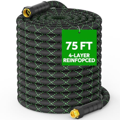 Garden Hose 75 FT, Non-Expandable Kink Free Water Hose,Lightweight - size: 75ft