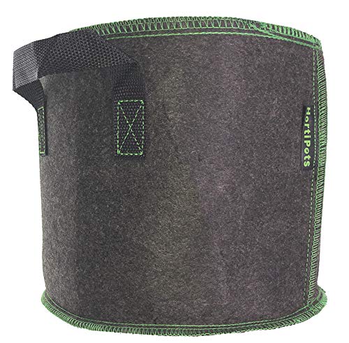 HORTIPOTS Fabric Pots 3 Gallon Non So Floppy Air Pruning Smart Grow Bags Black Gray (Pack of 10) - size: 3GAL-Pack of 10