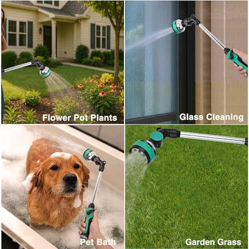 Yesker 21-Inch Watering Wand for Garden Hose, Long Hose Nozzle Sprayer - size: 21 Inch Aluminum